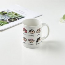 뚜껑머그 커플 찻잔 캐릭터, 컬러 샤오펑 가족사진 머그컵