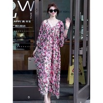 봄신상 쉬폰 플라워 화사한 원피스 루즈핏 롱원피스