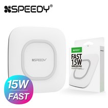 스피디 슬림이지 15W 무선충전기 무선충전패드, 화이트, 1개