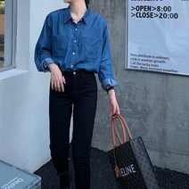 매거진 데님 청셔츠