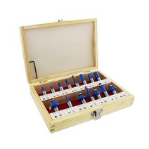 ABN 목공용 1.3cm(1/2인치) 섕크 텅스텐 카바이드 라우터 비트 - 목재 라우터 비트 세트 15p 스트레이트 도브테일 모따기 오지