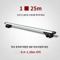 자동차 루프랙 크로스바 카니발 모하비 범용 콜라로도 휘습바 가로바 캐리어 캐스퍼, 펀치프리, 1.25베이지실버【한 가닥가】, 1개