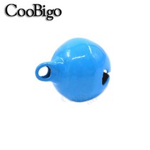 금속 작은 종소리 DIY 공예 바느질 장식에 대 한 미니 징 글 벨 구슬 크리스마스 새 해 장식품 마카롱 색 구리 13mm, 20 Pcs, 03 Light Blue