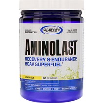 Gaspari Nutrition 아미노라스트 회복 오래 지속되는 BCAA 슈퍼퓨얼 레몬 아이스 14.8 oz (420 g) 2팩
