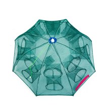 구멍 그물 물고기 미끼 트랩 자동 수축 접이식 경량 대형 낚시 새우 랍스터 미꾸라지 장어, 4구멍+미끼 6팩+끈+원+미끼 주머니