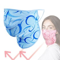 자외선차단 마스크 여성 골프 등산 얼굴 UV 햇빛차단 안면마스크, 무늬-하늘