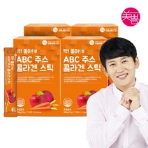 미쁨생활건강 딱좋아 ABC주스 콜라겐 젤리스틱 20g 4통 총 60포, ABC 콜라겐 젤리스틱 4통 60포