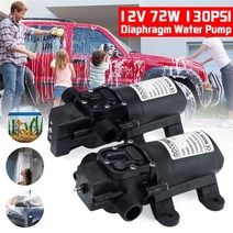 (5일무배)전기 워터 펌프 블랙 마이크로 고압 다이어프램 DC 12V 130PSI 6L/분 자체 프라이밍 냉각 세차 워터 펌프 분무기, 압력
