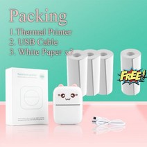 무선 충전기 휴대용 열전 사 프린터 미니 블루투스 집과 사무실에 대한 휴대 전화 포켓, 핑크 3 종이