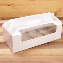 컵케익상자 손잡이 화이트 50개, 1개, 8구