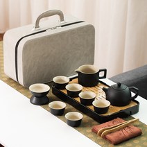 세라믹 일본 식여행 다도 슈트 블랙 심플가 사용자 휴대용다기세트, T05-SKU5블랙업 우물 목책 주전
