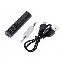 Lavalier-AUX3.5mm 블루투스 5.0 수신기 자동차 핸즈프리 오디오 휴대용 MP3 음악 플레이어, [01] 블루투스 v5.0, [01] Black
