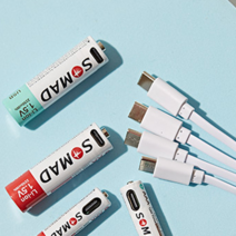 밉상들 USB-C 충전식 충전지 건전지 리튬이온 배터리 AA AAA 2250mWh 4개, AA타입, 1개