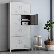 마켓비 MKB 철제수납장 캐비넷 8문 9132030, 수납장-라이트그레이 4701.9473