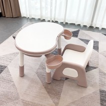 이엘퍼니처 쿠키 높이조절 아이책상의자세트, 핑크