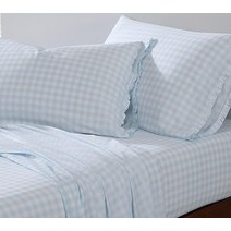 Shabby Chic® - King Sheets Soft & Breathable Organic Cotton Bedding Set Classic Style Home Decor, Gingham Pink_Twin