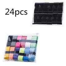 당구 그립 포켓볼그립 Anti-Slip 및 Absorbent Grip 용 12 / 24 Pieces 테니스 배드민턴 라켓 오버, [07] Color - Black  24pcs