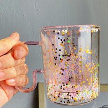 머그컵 내열 이중벽 유리컵 머그잔 음료 주스 마시는 안경 일본 스타일 핑크 글래스 퀵 샌드 버블, [01] 201-300ml, [03] Wine mug
