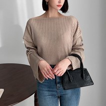뜨개진 여성용 로란트 입술넥 니트