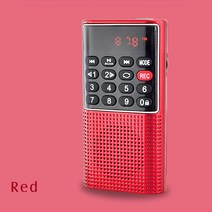 초소형 녹음기능 효도라디오 L-328 트로트 음원 전용 배터리 충전기 어댑터 케이블 SD카드, 녹음기능 초소형 효도라디오 L-328 레드