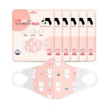 디어아이 컬러 캐릭터 입체 마스크 4종 어린이 유아 새부리형 소형 60매, 10매입, 6개, 슈가래빗