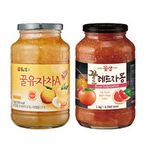 담터 꿀유자차A 1kg + 꽃샘 허니레드자몽 1kg