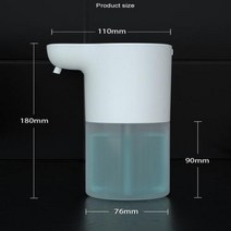 비접촉식 자동 센서 비누 디펜서 폼 USB 충전 스마트 적외선 센서 액체 비누 디펜서 손 소독제, 없음, 3.350ml