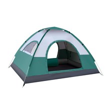 1인용 텐트 야외 캠핑 자동 접힘, 자동 텐트 수분 매트 피크닉 매트, 2-3사람들은 짙은 녹색이다.