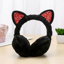 겨울 여자 아이 귀여운 귀마개 귀 Muffs 사랑스러운 고양이 머프 따뜻하게 for Kids Women Teenager Girls, [06] Cat-black