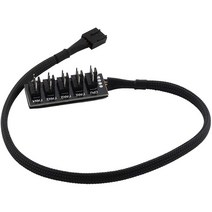 호스트 케이스 PC 냉각기 팬 전원 케이블 1 여성 4Pin PWM 냉각 팬을위한 5 개의 남성 4pin 소켓 팬 허브 스플리터 케이블, 하나, 검정