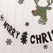 배블링 눈꽃 크리스마스 레터링 가렌드, 레드그린