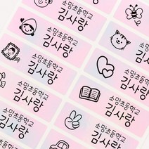 네임코코 방수네임스티커 사각 대형, 351-대형핑크