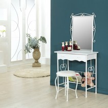 미래철재가구 철재화장대 4종세트, 04 정리대형 화이트 사각