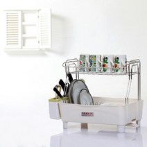 NOA 식기건조대 2단, 그린 + 화이트, 1개