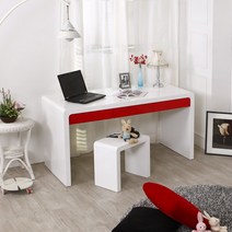 리치웰 서랍멀티책상 1200, 화이트 + 레드