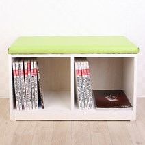 소나무공방 공간수납의자, 03.공간수납의자(80cm)-흰색+그린방석