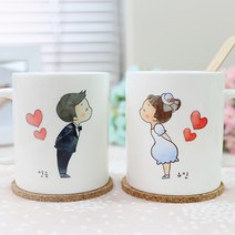 핸드팩토리 [주문제작] 커플츄츄 머그컵 (2set) 일반머그, B TYPE + 2P 박스, 2개