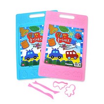 문구조아 찰흙판 놀이세트 도구 찍기틀, $JOU_찍기놀이 : 찰흙판놀이세트(파랑), 상세설명참조