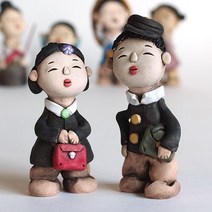 이천도자기 토비 학생남매 인형세트(중), 세트, 1