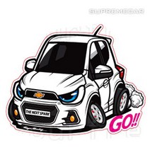 슈프림카 더 넥스트 스파크 자동차 캐릭터 스티커, 파티레드, 1장