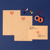 내사랑꾸나 봉투 + 편지지 세트, 러브(크라프트), 1세트
