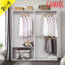 [기간한정 5% 할인이벤트][까미엘]원스톱 800 오픈형 옷장(HAP_DR0039), 오크(2단)