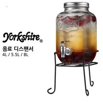 요크셔 음료 디스펜서 4리터 유리, 1000개