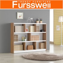 퍼스웰 모서리둥근 3단책장1600 와이드형(GA_008), 화이트메플