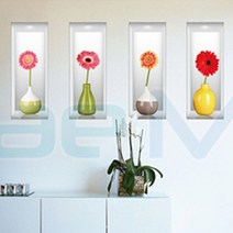 미래몰 소품 포인트 벽지 스티커, 꽃 전시장