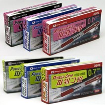 자바펜 0.5 파워그립 저점도 유성볼펜, 검정, 12개입