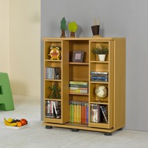 엘리데코 슬라이딩DVD장 책장, 슬라이딩미니 원목색