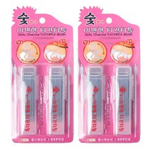토탈하우스 숯첨가 이편한 일회용 치간칫솔, 60p, 2개