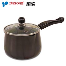 키친아트 쥬노블랙 경질, 14cm, 밀크편수냄비 1개 + 강화유리 1개