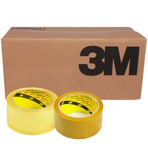 3M 372KS OPP 박스테이프 1박스 48X75M 투명 황색, 3M 372KS 투명 테이프50m(50개입)